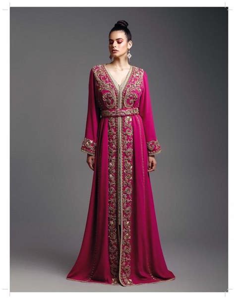 Luxury Evening Moroccan Kaftan Dresses Long Red Carpet Gown Moroccan