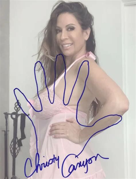 Christy Canyon Sexy Adult Film Star Signed W Her Hand Tracing On X