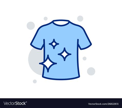 Clean T Shirt Line Icon Laundry Shirt Sign Vector Image