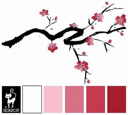 Blossom Cherry Drawing Tree Pink Japanese Dusky