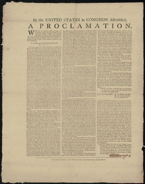 1784 The United States Ratified Treaty With England Ending The