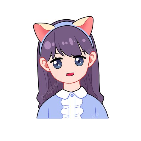 Chica Anime Con Pelo Largo Orejas De Gato Png Encantador Dibujos 31872