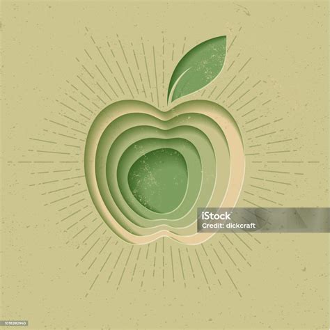 Apple Logo Icon Poster Modern Styled Vector Illustration Stock