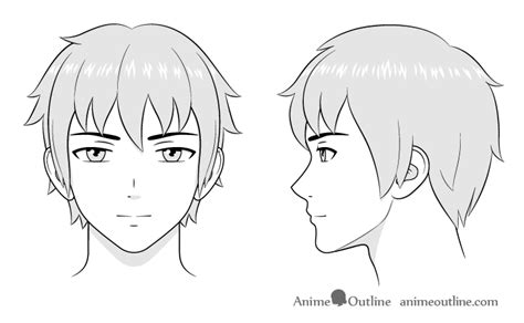 How To Draw Anime And Manga Male Head And Face Animeoutline