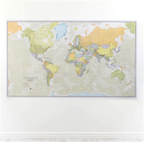 World Map Poster Large Classic Wall School Laminated Office Home