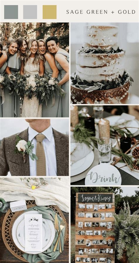 Neutral Fall Sage Green And Gold Wedding Colors Colors For Wedding