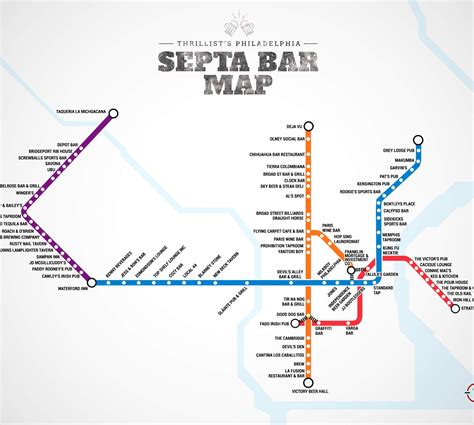 Your First Ever Philly Septa Bar Map Map Philly Subway Map