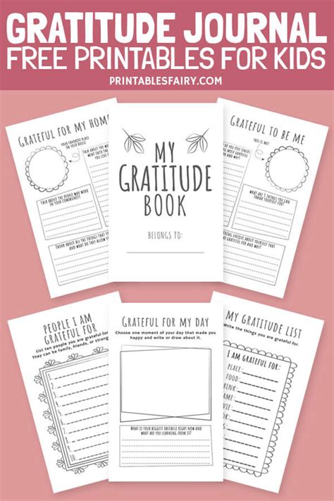 Free Printable Gratitude Journal For Kids The Printables Fairy