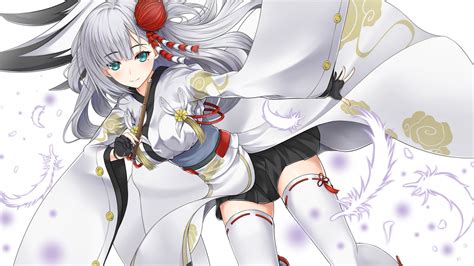 Desktop Wallpaper White Hair Girl Shoukaku Azur Lane Hd Image