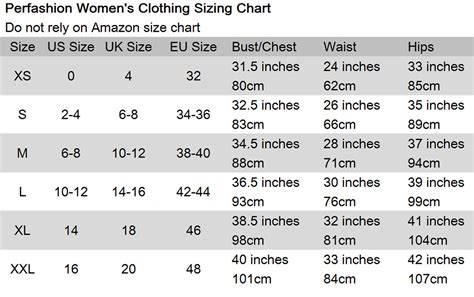 Lltalet Amazon Size Chart Clothes Womens