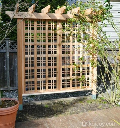 There are so many different ways to make a trellis for your garden! Cedar Garden Trellis for a Climbing Rose | Backyard Ideas ...