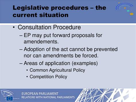 Ppt Eu Legislative Procedures And The European Parliament Powerpoint