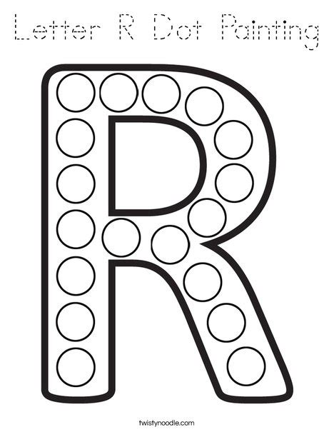Letter R Dot Painting Coloring Page  Tracing  Twisty Noodle