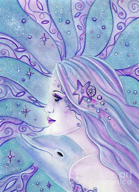 Dolphin Dreams Mermaid Painting By Renee Lavoie Fine Art America