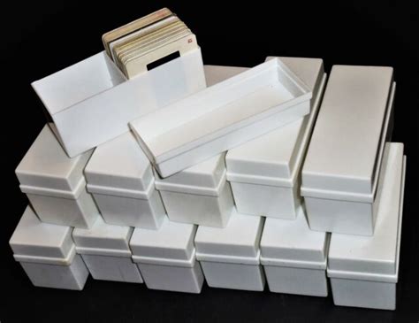16 White Plastic Slide Storage Boxes Holds Up To 1024 2x2 35mm