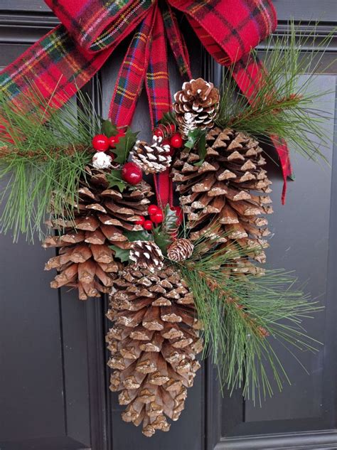 Pine Cone Swag Door Decor Christmas Decor Large Pine Cone Etsy