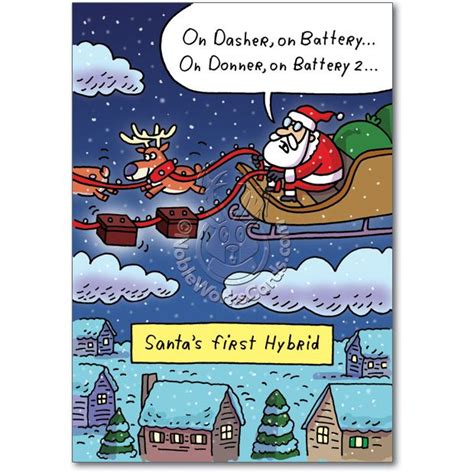 When they get to the ski lodge there aren't enough rooms, so they have to share a bed. Santa's new hybrid sleigh | Christmas humor, Christmas ...