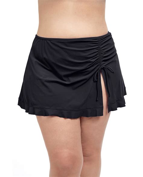 Profile By Gottex Tutti Frutti Plus Size Side Slit Cinch Swim Skirt