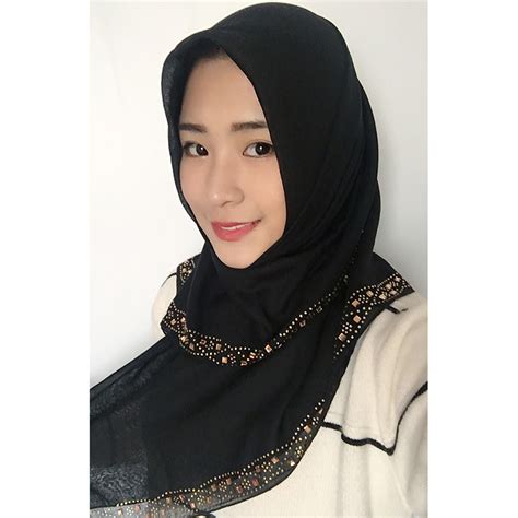 Islamic Hejab Girl Muslim Hijab In Square Size With Crystals Buy