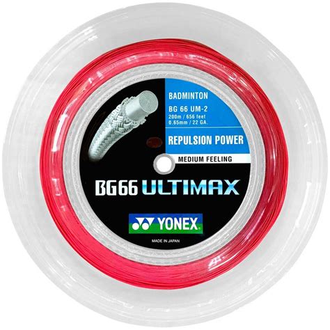 Yonex Bg66 Ultimax 200m Badminton String Reel Red