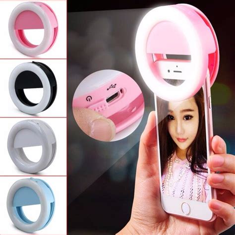 Rechargeable Portable 36 Led Clip Makeup Selfie Ring Flash Light Enhancing Photography Camera