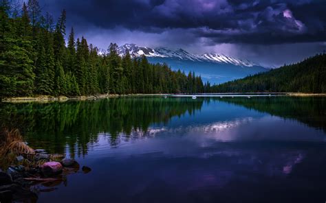 nature, Lake, Sky, Mountain, Canada, Water Wallpapers HD / Desktop and ...