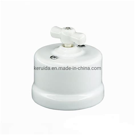 Surface Mounted Ceramic Rotary Wall Switches Porcelain Lighting Switch