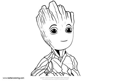 Also could like this coloring pages Baby Groot Coloring Pages Easy Drawing - Free Printable ...