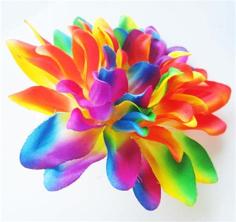 4 rainbow silk dahlia heads artificial flower 4 inches etsy