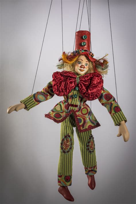 Mini Clown Puppet Handmade Marionette Worlwide Shipping
