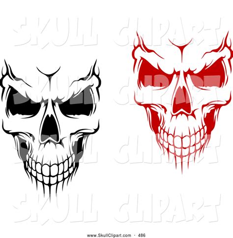 Royalty Free Black and White Stock Skull Designs