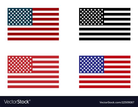 Usa Flag Set Of American Flag Royalty Free Vector Image