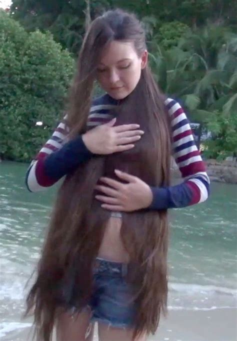 Video Genevieve By The Water Long Hair Play Playing With Hair