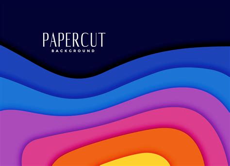 Vibrant Rainbow Colors Papercut Background Download Free Vector Art
