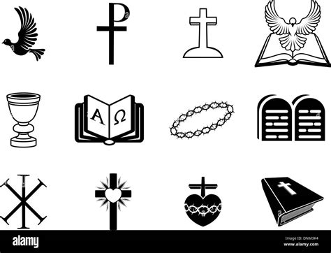 Ilustración De Signos Y Símbolos Religiosos Del Cristianismo Imagen