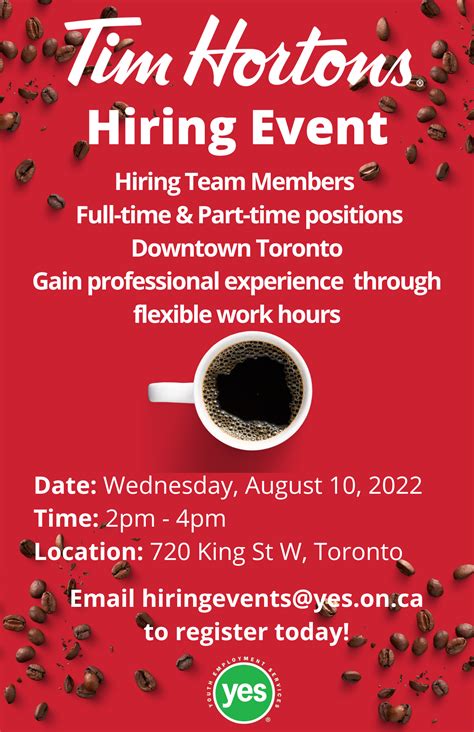 TIm Hortons Hiring Event - Youth Employment Services YES