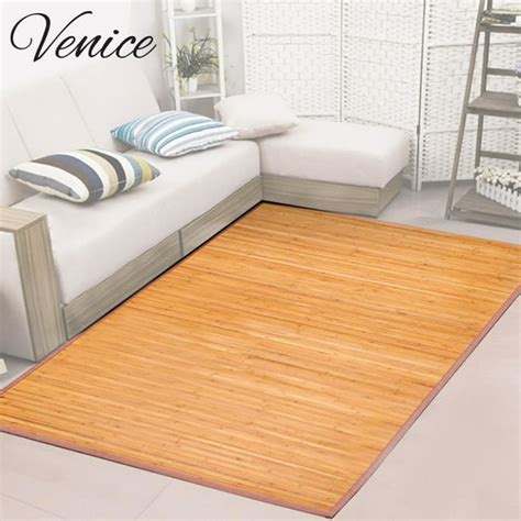 Venice Natural Bamboo 5 X 8 Floor Mat Bamboo Area Rug Indoor Carpet