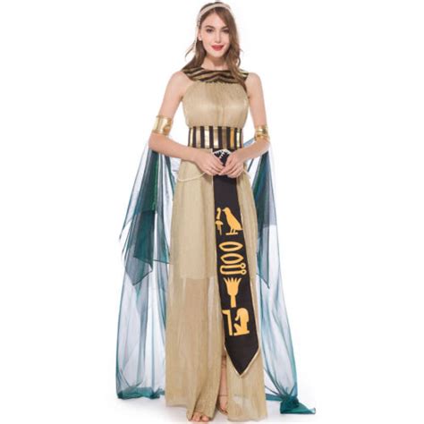 Womens Party Halloween Sexy Golden Egyptian Goddess Cleopatra Dress Costume Ebay