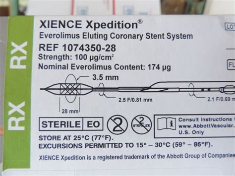 New Abbott 1074350 28 Xience Xpedition Everolimus Eluting Coronary