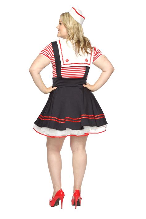 Women S Plus Size Retro Sailor Girl Costume