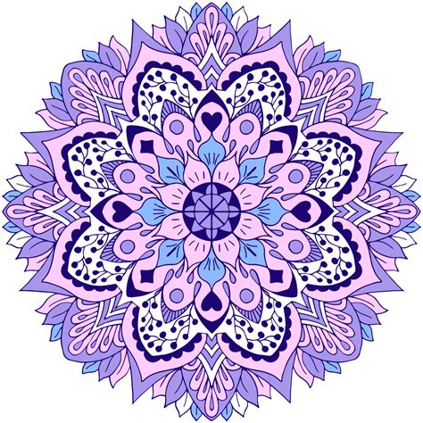 Blue And Purple Mandala Floral Wall Decal Tenstickers