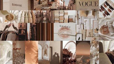 Pic Neutrals Aesthetic Wall Collage In Cute Laptop Wallpaper
