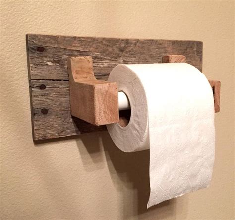 Rustic Wood Pallet Furniture Toilet Paper Holder Reclaimed