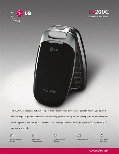 Lg Lg200c Cell Phone Specifications Manualslib