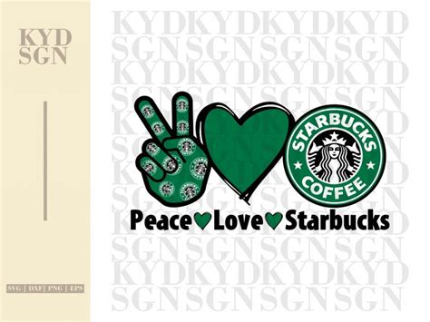 Peace Love Starbucks Svg Vectorency