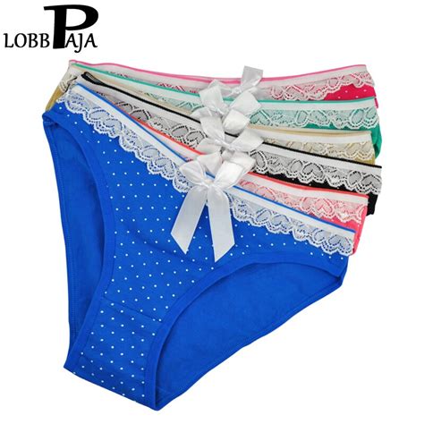 buy lobbpaja women underwear sexy panties cotton cute ribbon polka dots briefs