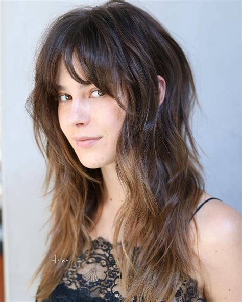 medium to long shag with bangs for fine hair long shag hairstyles shaggy haircuts hairstyles