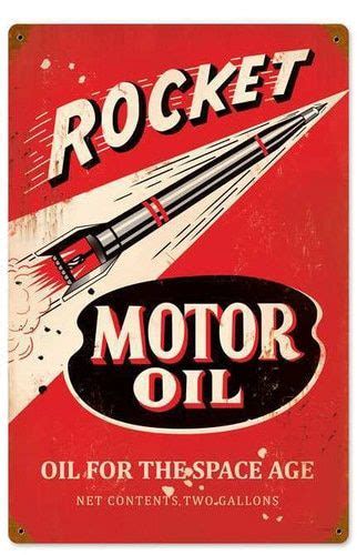 Retro Rocket Motor Oil Metal Sign 12 X 18 Inches With Images Motor