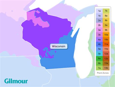 Wisconsin Planting Zones Growing Zone Map Gilmour