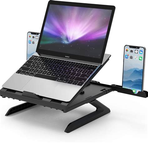 Laptop Stand For Desk Dual Phone Holders Multi Angle